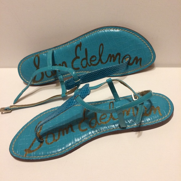 $17/2+ Sam Edelman Gigi T-Strap Sandal Turquoise - Picture 5 of 8